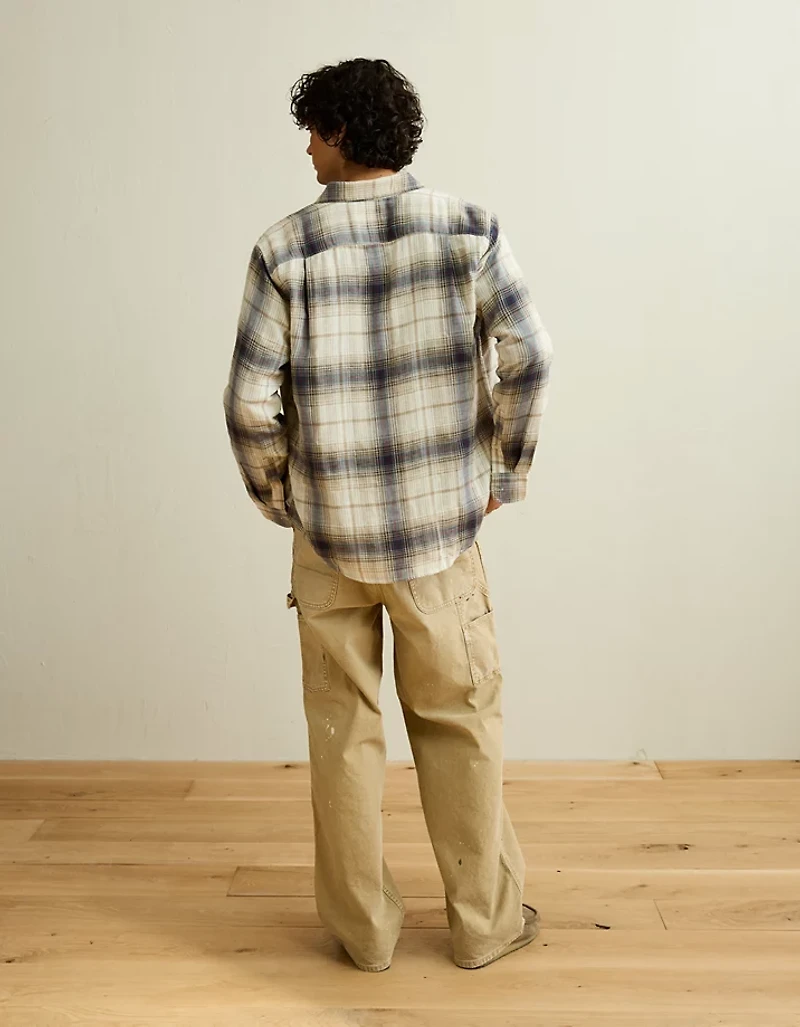 AE Standard Fit Gauze Button-Up Shirt