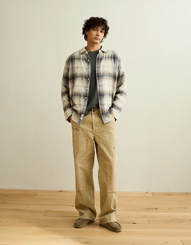 AE Standard Fit Gauze Button-Up Shirt