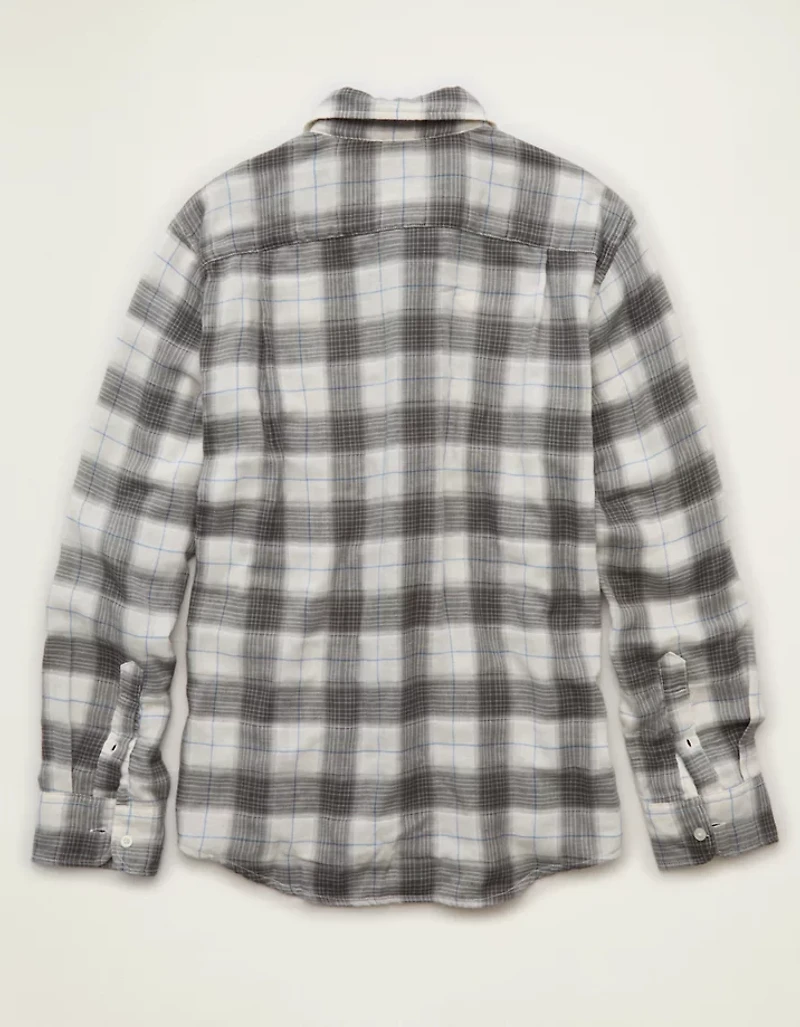 Chemise boutonnée en gaze de coupe standard AE