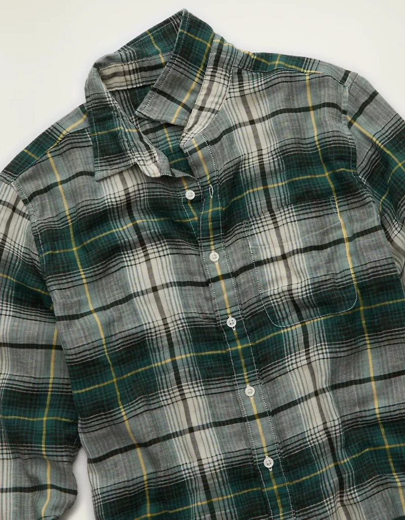 AE Standard Fit Gauze Button-Up Shirt
