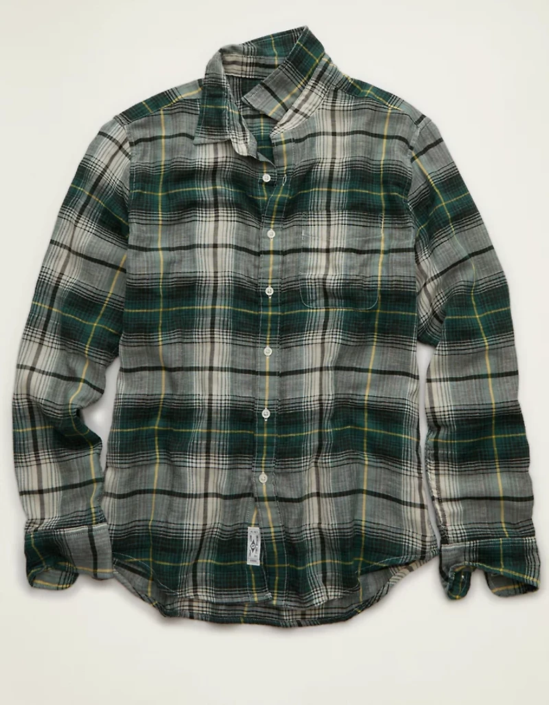 AE Standard Fit Gauze Button-Up Shirt