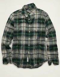 AE Standard Fit Gauze Button-Up Shirt