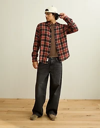 AE Standard Fit Gauze Button-Up Shirt