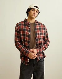 AE Standard Fit Gauze Button-Up Shirt