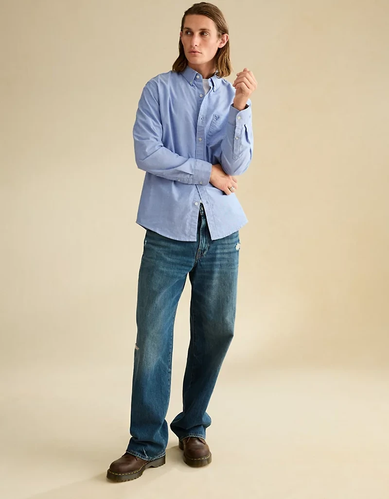 AE Standard Fit Oxford Button-Up Shirt
