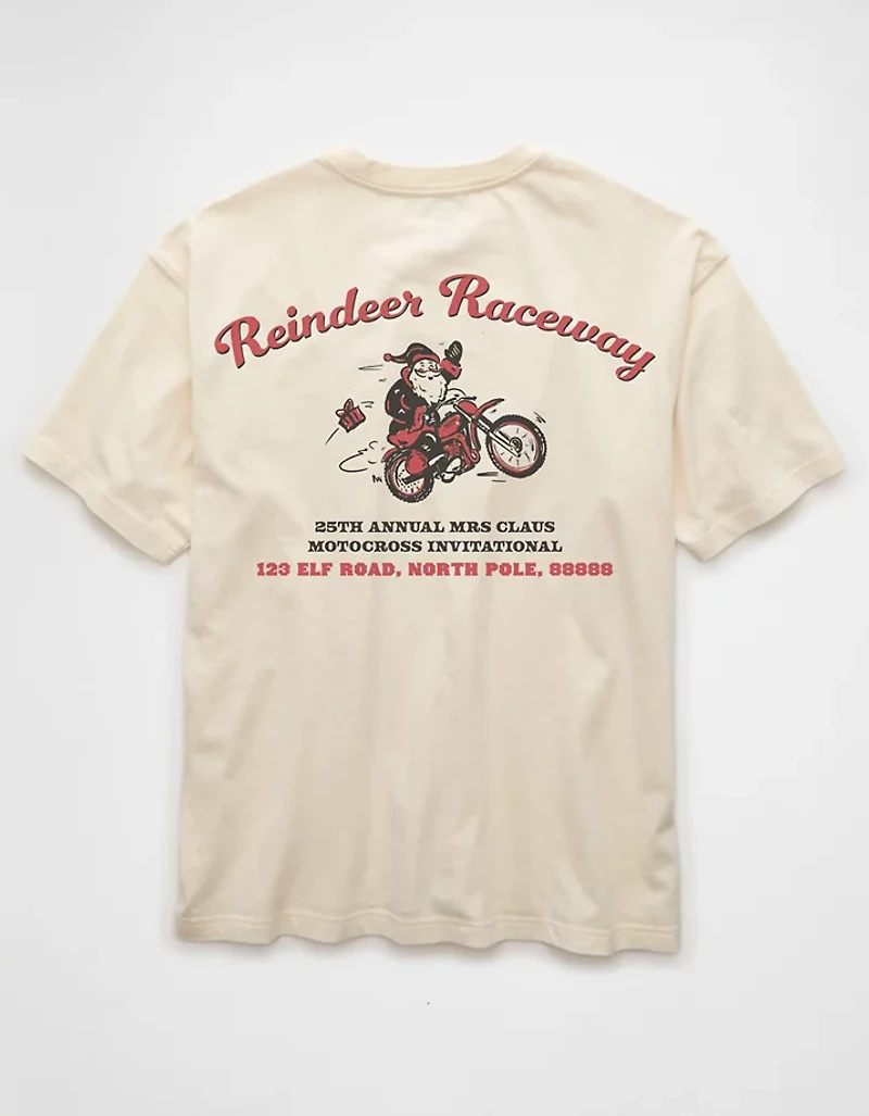 AE Boxy Reindeer Raceway Graphic T-Shirt
