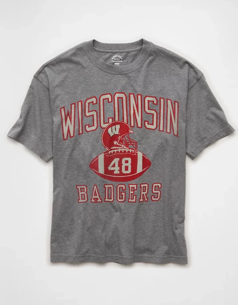 AE Boxy Fit Wisconsin Badgers Graphic T-Shirt