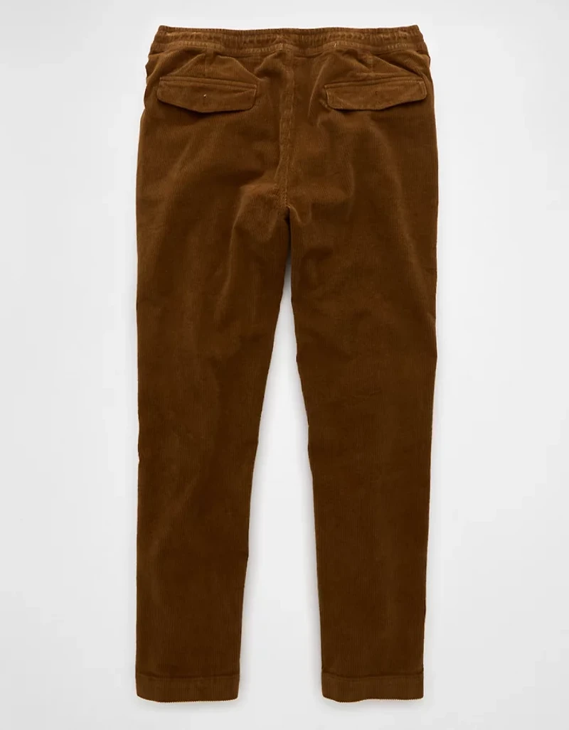 Pantalon décontracté à ceinture élastique coupe athlétique en velours côtelé AE
