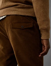Pantalon décontracté à ceinture élastique coupe athlétique en velours côtelé AE