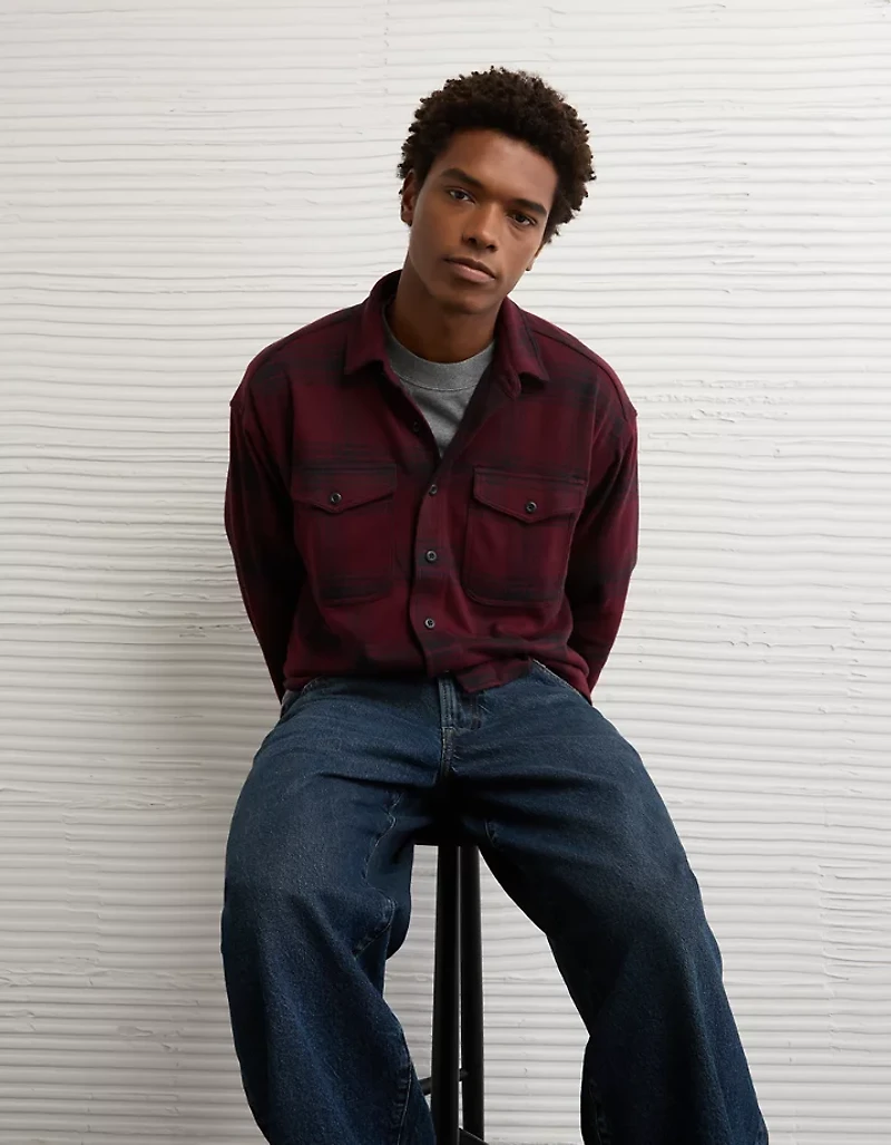 AE Knit Button-Up Shirt