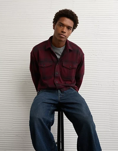 AE Knit Button-Up Shirt