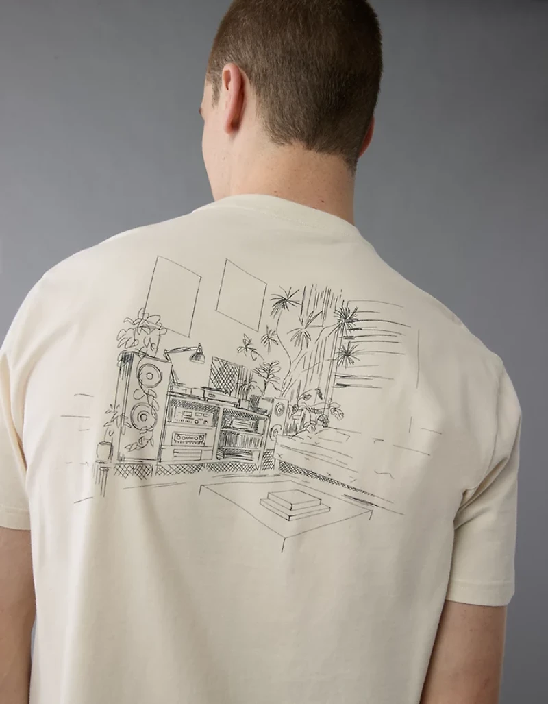 T-shirt graphique à logo AE