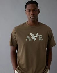T-shirt à image avec logo et icône léger AE