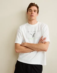 T-shirt à image logo de coupe droite AE