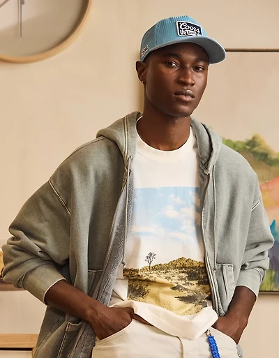 T-shirt à image avec destination de coupe droite AE