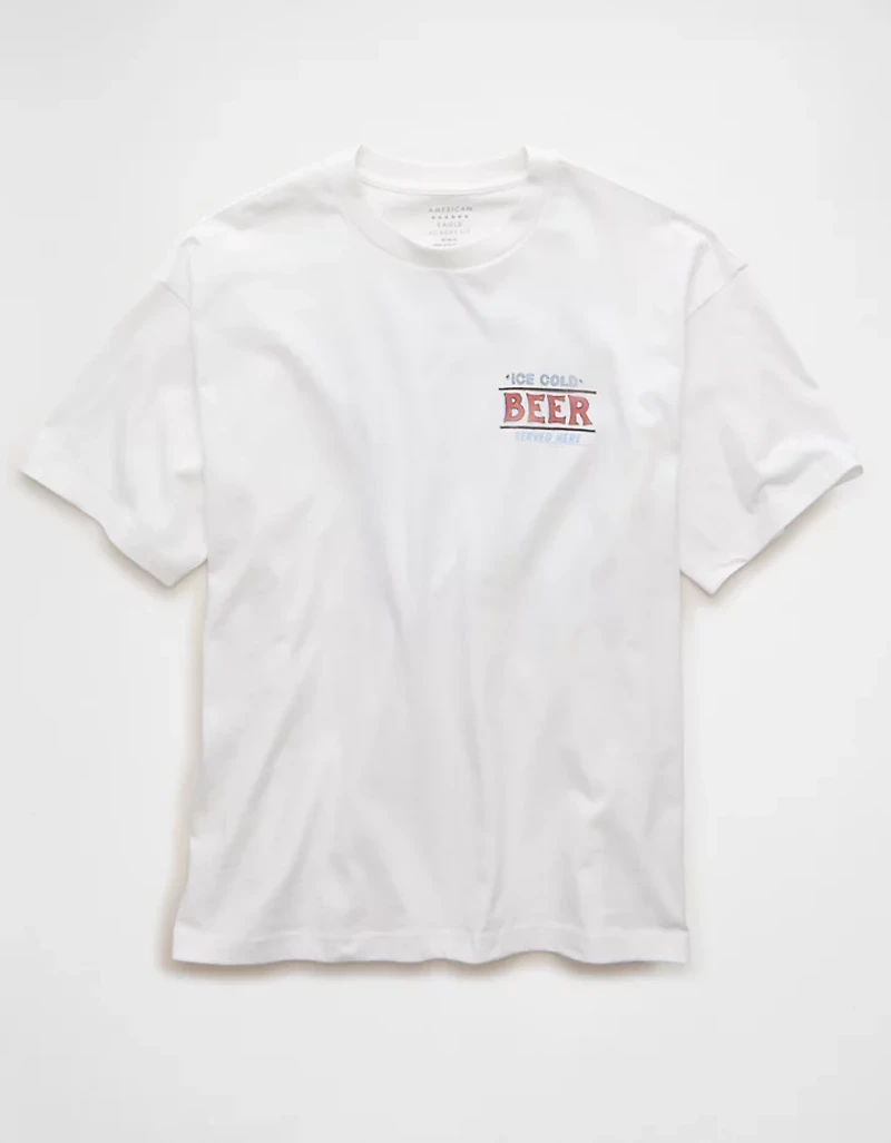 T-shirt droit à image bière AE