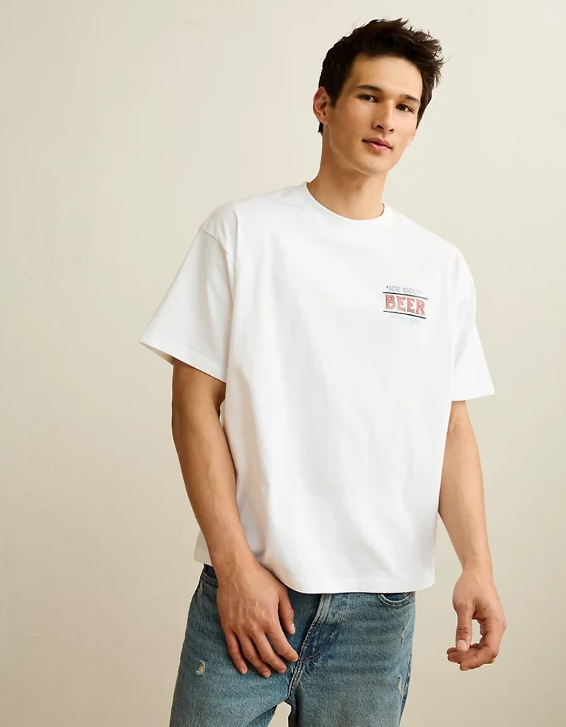 T-shirt droit à image bière AE
