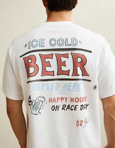 T-shirt droit à image bière AE