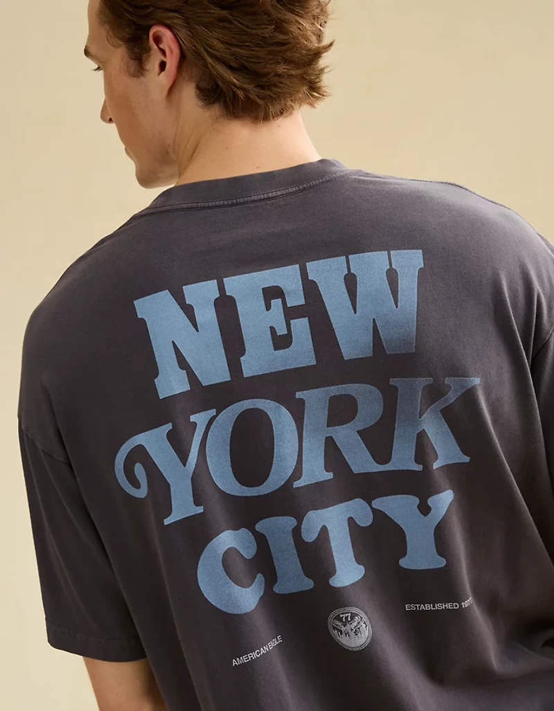 T-shirt à image New York City de coupe droite AE