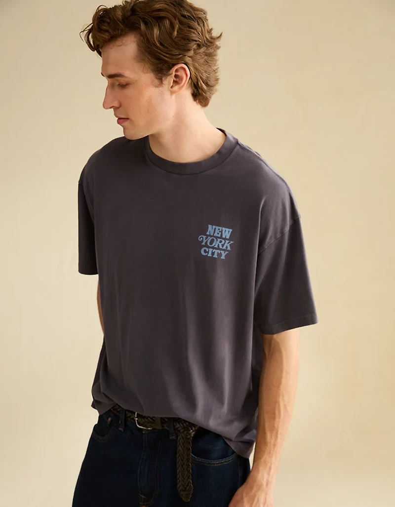 T-shirt à image New York City de coupe droite AE