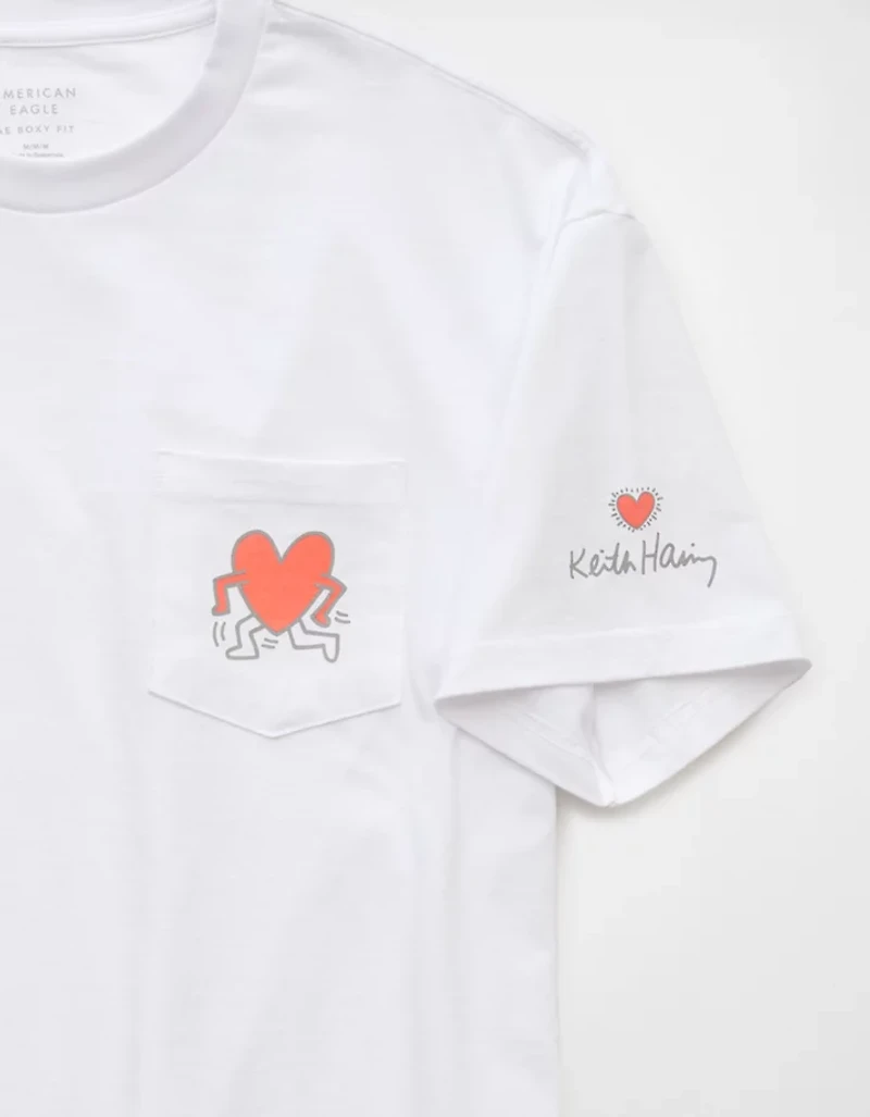 T-shirt à image Keith Haring droit AE