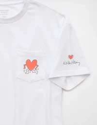 T-shirt à image Keith Haring droit AE