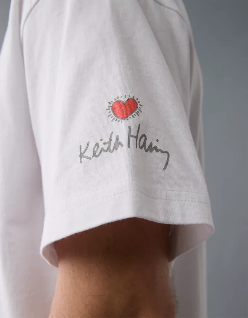 T-shirt à image Keith Haring droit AE