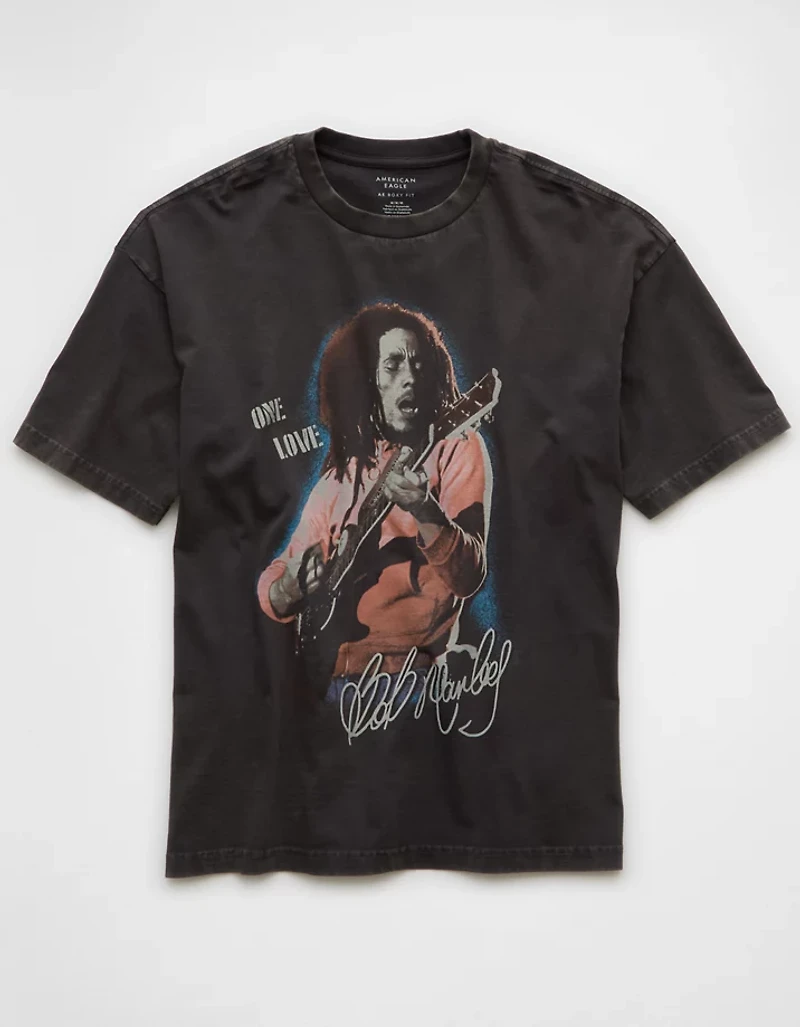 T-shirt droit à image Bob Marley AE