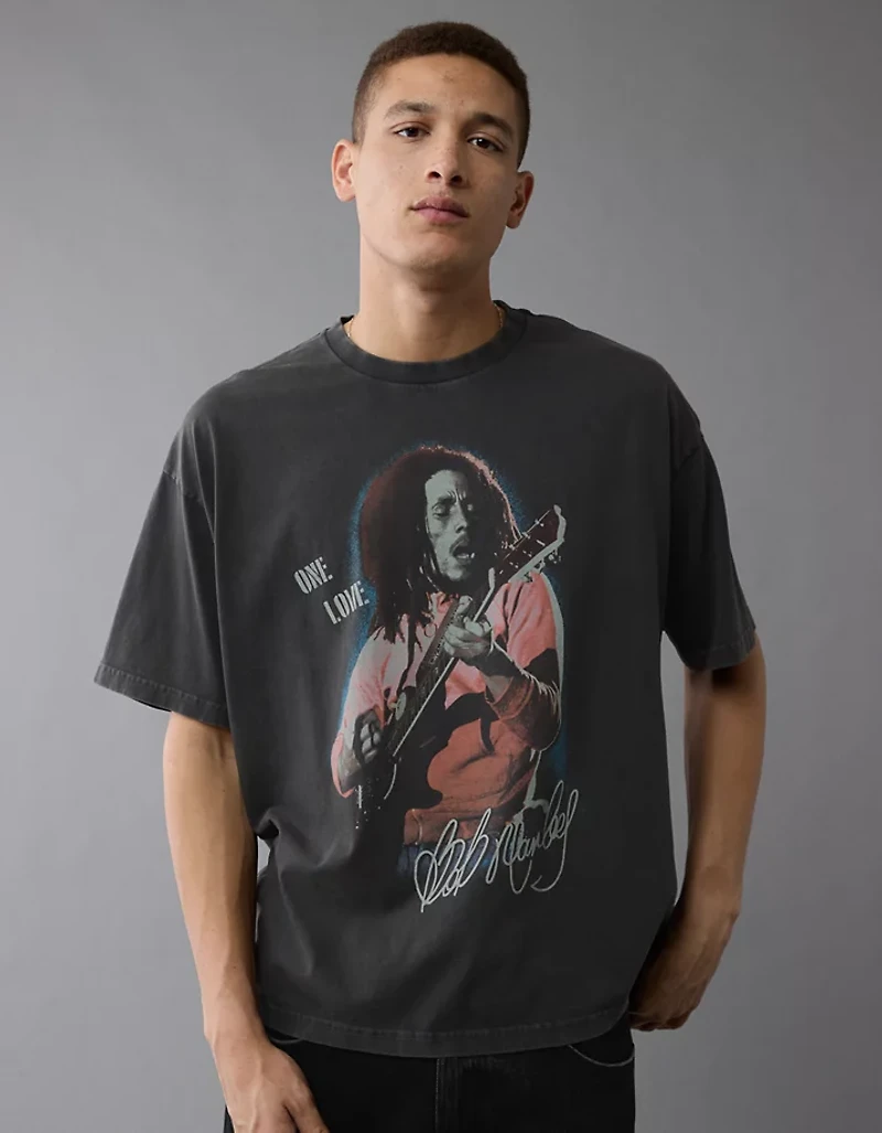 T-shirt droit à image Bob Marley AE