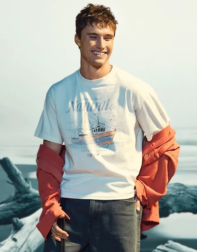 AE Boxy Natural Light Graphic T-Shirt