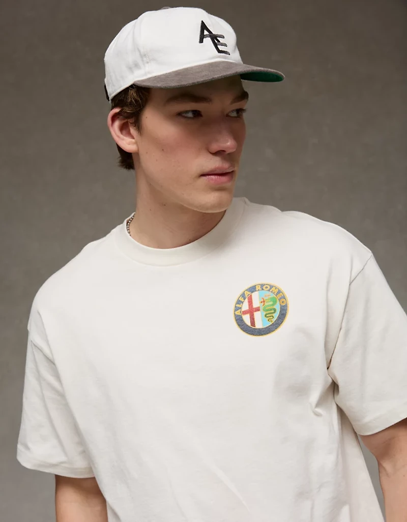 T-shirt droit à imprimé Alfa Romeo AE