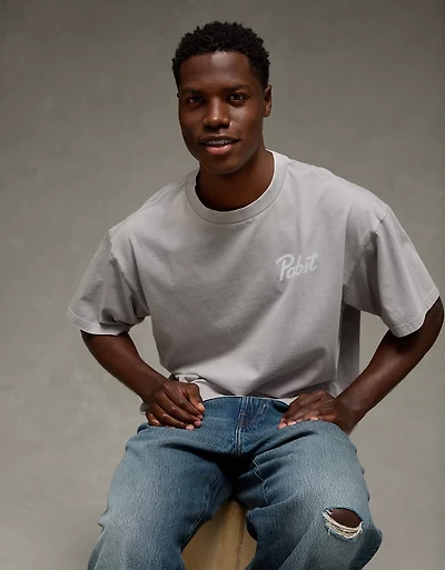 AE Boxy Pabst Blue Ribbon Graphic T-Shirt