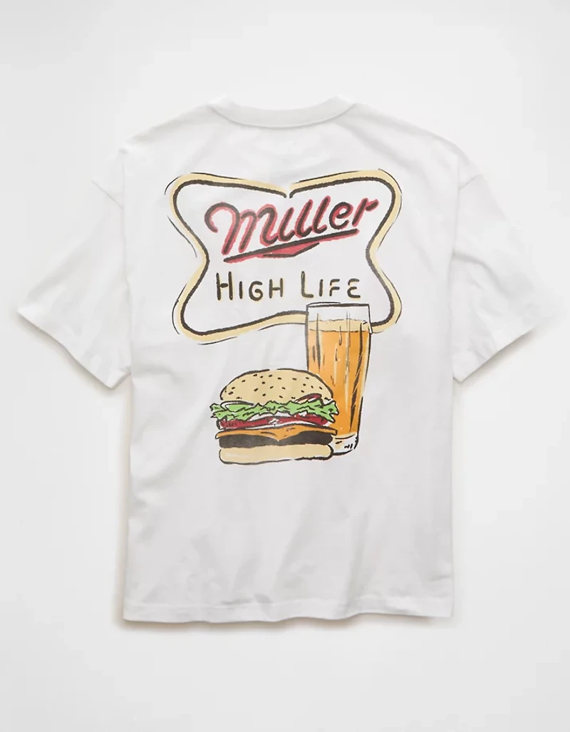AE Boxy Fit Miller Beer Graphic T-Shirt