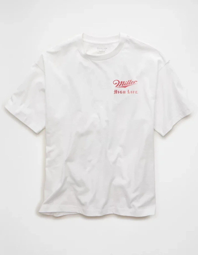 AE Boxy Fit Miller Beer Graphic T-Shirt