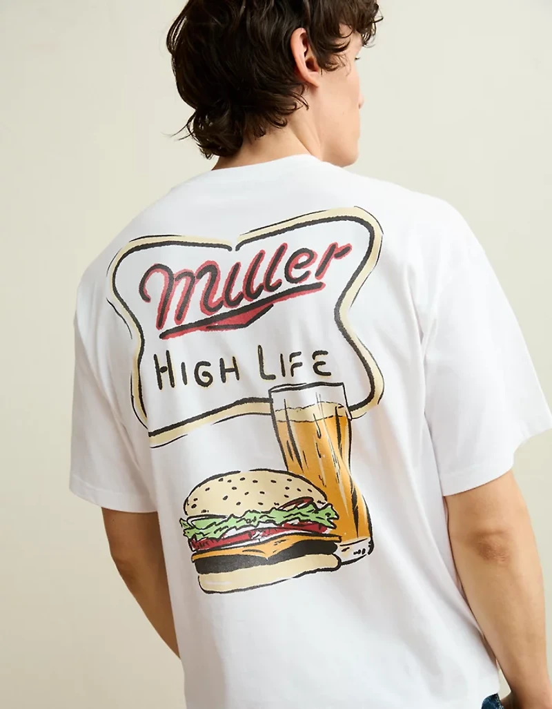 AE Boxy Fit Miller Beer Graphic T-Shirt