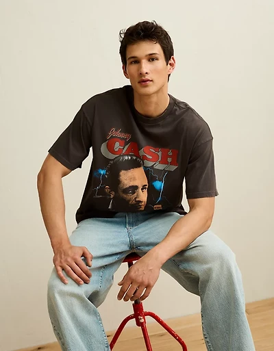 AE Boxy Johnny Cash Graphic T-Shirt