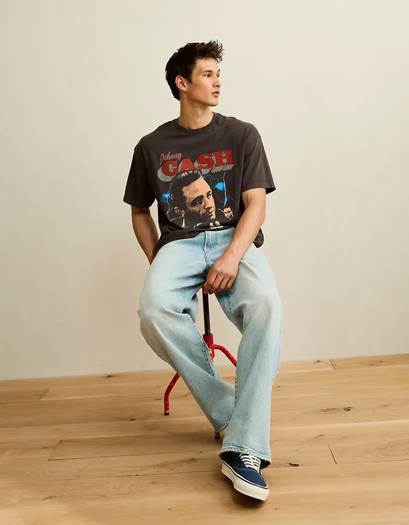 AE Boxy Johnny Cash Graphic T-Shirt