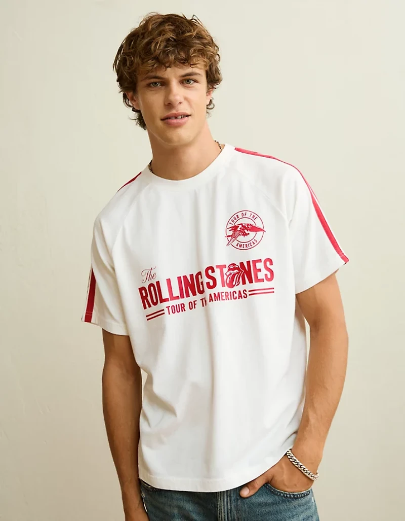 AE Standard Fit Rolling Stones Graphic Soccer T-Shirt