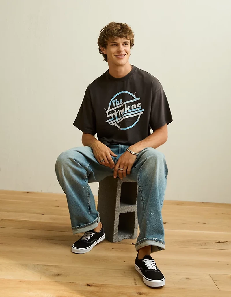 AE Boxy Fit The Strokes Graphic T-Shirt