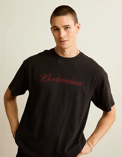 T-shirt à image Budweiser de coupe droite AE