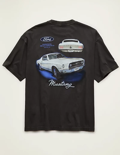 T-shirt à image Ford Mustang de coupe droite AE