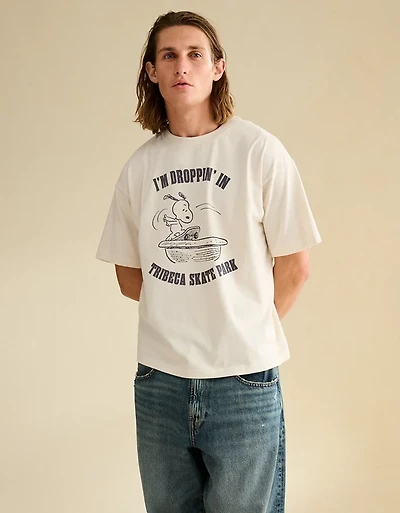 T-shirt à image Snoopy de coupe droite AE