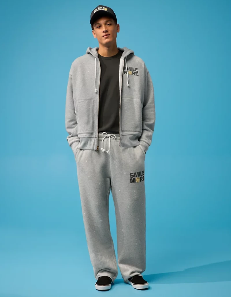 AE | Smiley® Graphic Fleece Full-Zip Sweatshirt