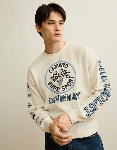 AE Boxy Fit Long Sleeve Camaro Thermal Graphic T-Shirt