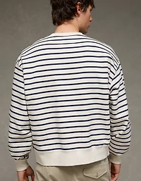 Chandail en molleton luxueux à rayures décontracté AE