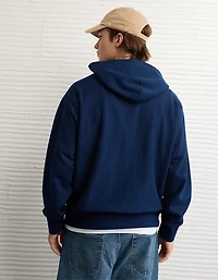 Chandail à capuchon en tissu éponge indigo lourd AE