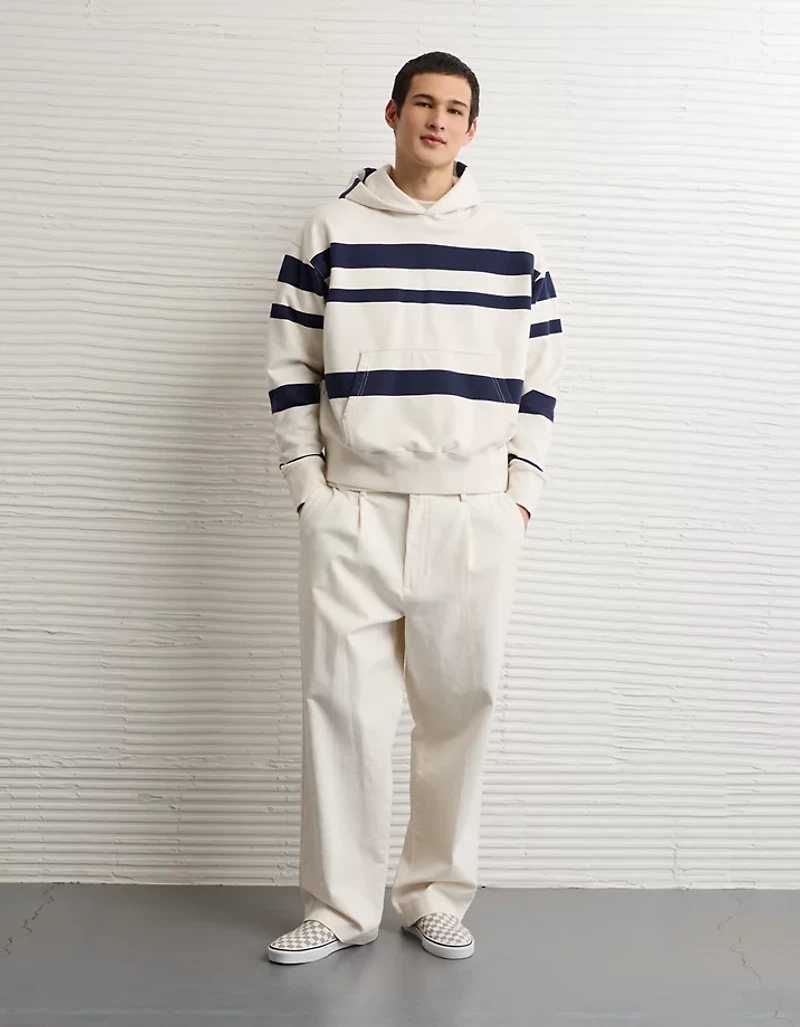 AE Laidback Luxe Relaxed Fit Striped Hoodie