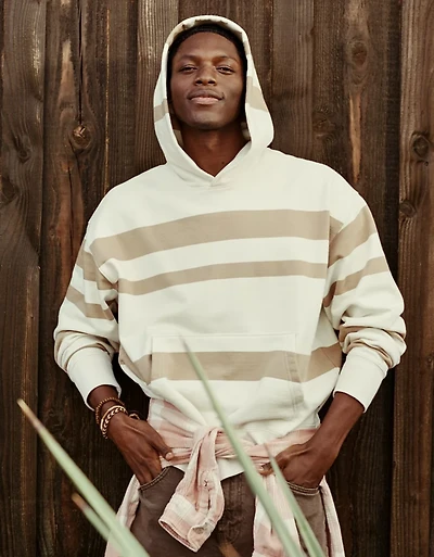 AE Laidback Luxe Relaxed Fit Striped Hoodie