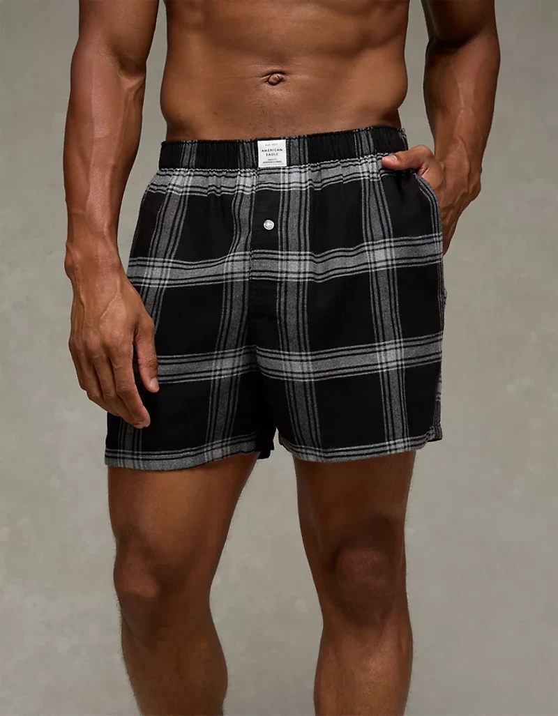 AEO Plaid Stretch Pocket Boxer Short