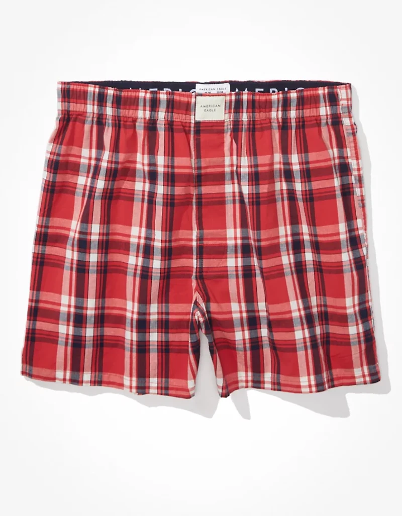 AEO Men's Plaid Stretch Boxer Short